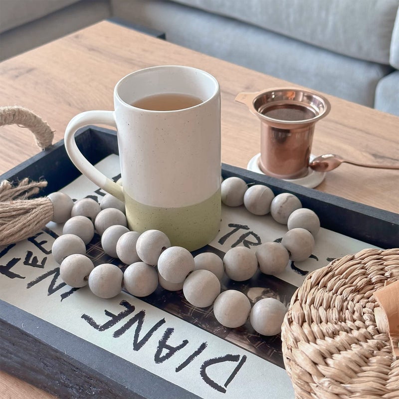 Mora Ceramics Tea Cup with Loose Leaf Infuser, Spoon and Lid, 12 oz, Microwave and Dishwasher Safe Coffee Mug - Rustic Matte Ceramic Glaze, Modern Herbal Tea Strainer - Great Gift for Women, Limestone - Image 5